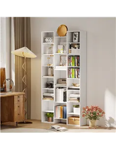 HOMCOM 21-Compartment Bookshelf - White 2