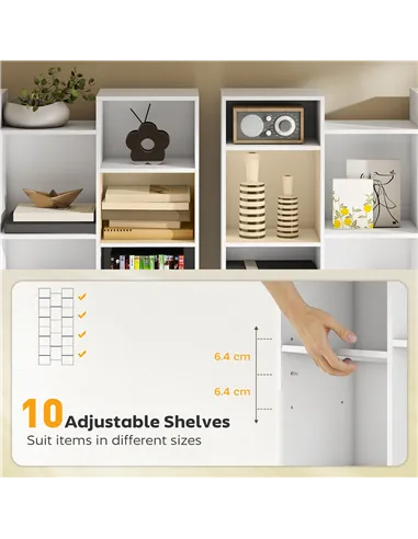 HOMCOM 21-Compartment Bookshelf - White