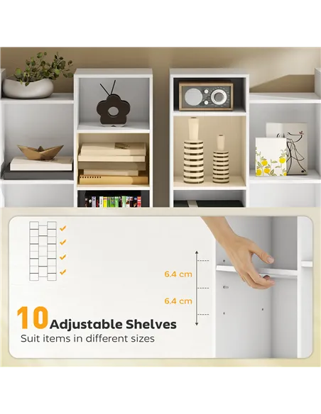 HOMCOM 21-Compartment Bookshelf - White