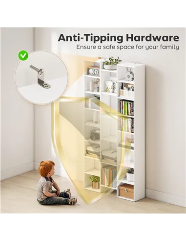 HOMCOM 21-Compartment Bookshelf - White