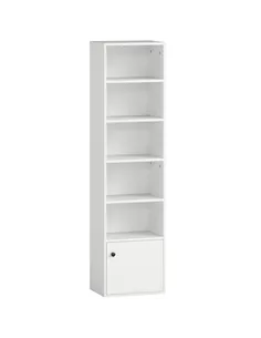 HOMCOM 6-Tier 156 cm Tall Bookcase - White