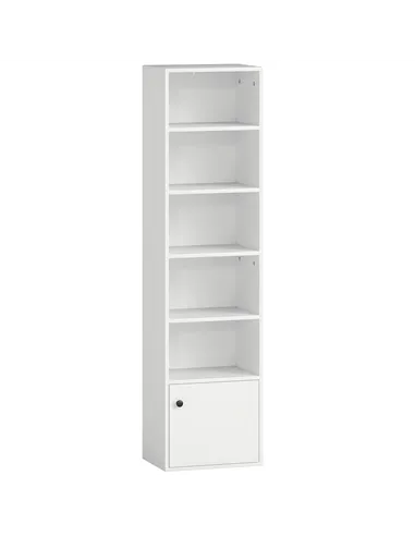 HOMCOM 6-Tier 156 cm Tall Bookcase - White