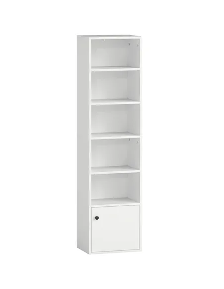 HOMCOM 6-Tier 156 cm Tall Bookcase - White