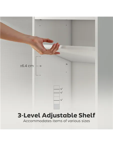 HOMCOM 6-Tier 156 cm Tall Bookcase - White