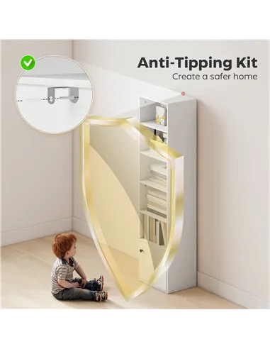 HOMCOM 6-Tier 156 cm Tall Bookcase - White