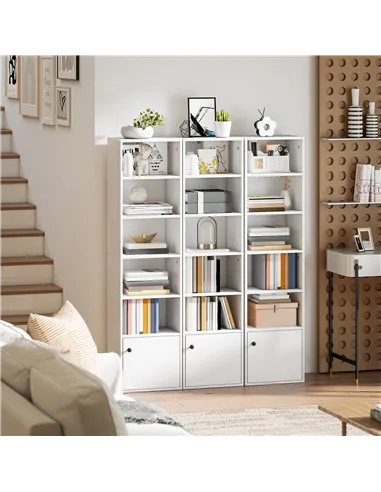 HOMCOM 6-Tier 156 cm Tall Bookcase - White