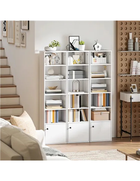 HOMCOM 6-Tier 156 cm Tall Bookcase - White