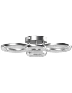 HOMCOM LED Ceiling Light, Modern 4 Rings Ceiling Lamp with Wall Switch Control, 40W 4350lm Flush Mount Ceiling Light with 3500K/
