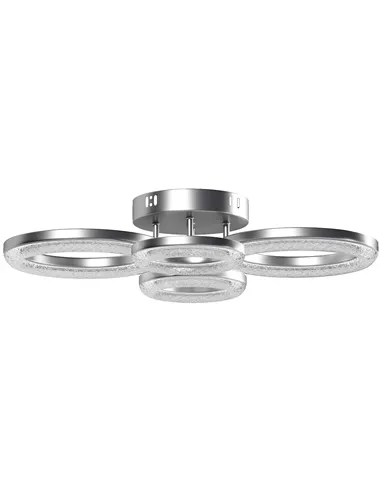 HOMCOM LED Ceiling Light, Modern 4 Rings Ceiling Lamp with Wall Switch Control, 40W 4350lm Flush Mount Ceiling Light with 3500K/