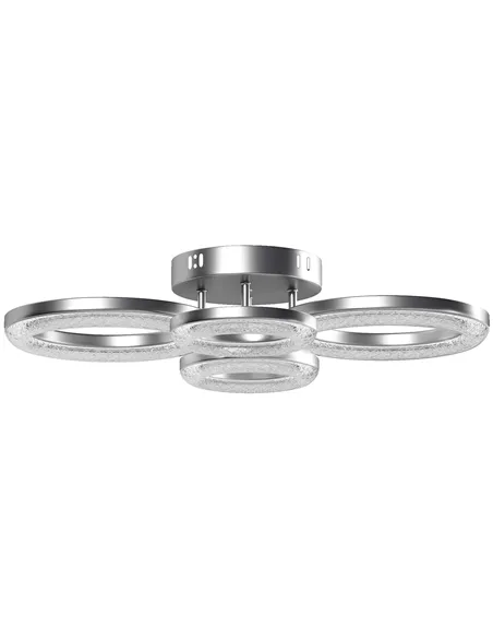 HOMCOM LED Ceiling Light, Modern 4 Rings Ceiling Lamp with Wall Switch Control, 40W 4350lm Flush Mount Ceiling Light with 3500K/