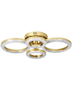 HOMCOM LED Ceiling Light, Modern 4 Rings Ceiling Lamp with Wall Switch Control, 40W 4350lm Flush Mount Ceiling Light with 3500K/