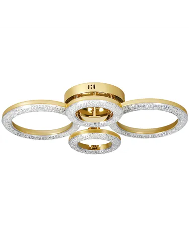 HOMCOM LED Ceiling Light, Modern 4 Rings Ceiling Lamp with Wall Switch Control, 40W 4350lm Flush Mount Ceiling Light with 3500K/