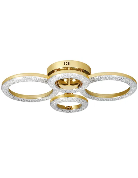 HOMCOM LED Ceiling Light, Modern 4 Rings Ceiling Lamp with Wall Switch Control, 40W 4350lm Flush Mount Ceiling Light with 3500K/