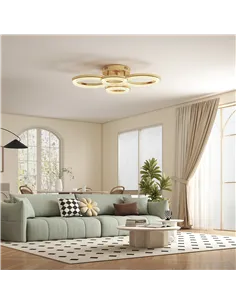 HOMCOM LED Ceiling Light, Modern 4 Rings Ceiling Lamp with Wall Switch Control, 40W 4350lm Flush Mount Ceiling Light with 3500K/ 2