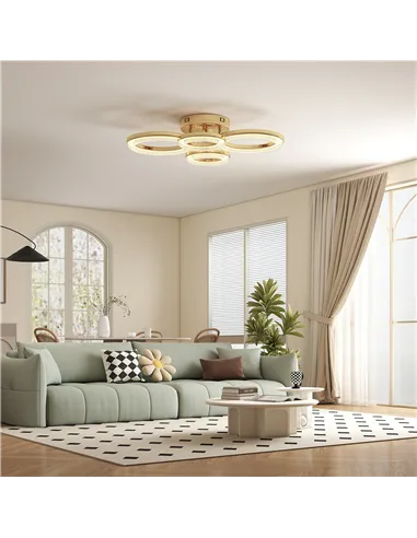 HOMCOM LED Ceiling Light, Modern 4 Rings Ceiling Lamp with Wall Switch Control, 40W 4350lm Flush Mount Ceiling Light with 3500K/