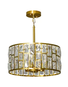 HOMCOM 72 Glass Crystallite Chandelier - Gold-Tone