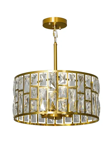 HOMCOM 72 Glass Crystallite Chandelier - Gold-Tone