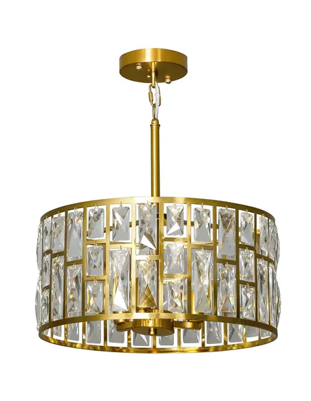 HOMCOM 72 Glass Crystallite Chandelier - Gold-Tone
