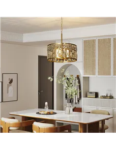 HOMCOM 72 Glass Crystallite Chandelier - Gold-Tone 2