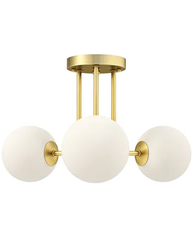 HOMCOM LED Ceiling Light with Globe Shades, Modern 3-Light Ceiling Light with G9 Sockets for Living Room, Bedroom, Dining Room, 