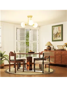 HOMCOM LED Ceiling Light with Globe Shades, Modern 3-Light Ceiling Light with G9 Sockets for Living Room, Bedroom, Dining Room,  2