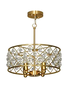 HOMCOM 51 Crystallite Four-Bulb Chandelier - Gold-Tone