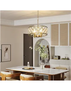 HOMCOM 51 Crystallite Four-Bulb Chandelier - Gold-Tone 2