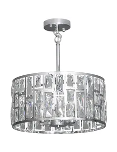 HOMCOM 72 Glass Crystallite Chandelier - Silver-Tone