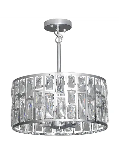 HOMCOM 72 Glass Crystallite Chandelier - Silver-Tone