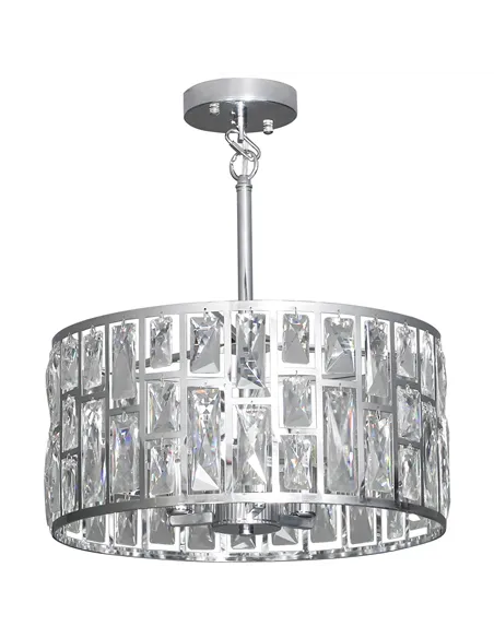 HOMCOM 72 Glass Crystallite Chandelier - Silver-Tone