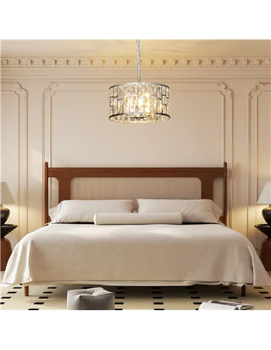 HOMCOM 72 Glass Crystallite Chandelier - Silver-Tone