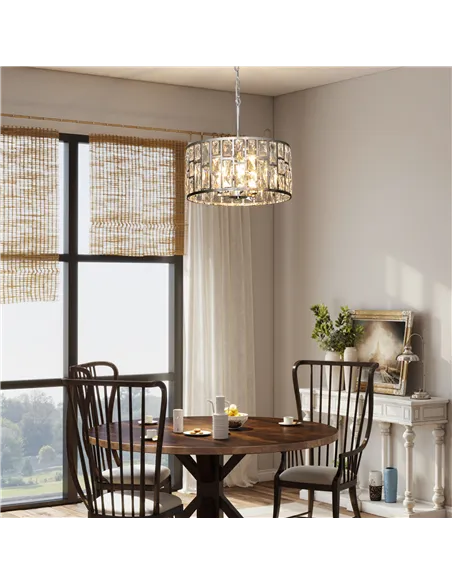 HOMCOM 72 Glass Crystallite Chandelier - Silver-Tone