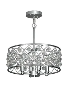 HOMCOM 51 Crystallite Four-Bulb Chandelier - Silver-Tone
