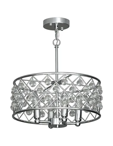HOMCOM 51 Crystallite Four-Bulb Chandelier - Silver-Tone