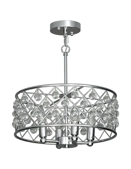 HOMCOM 51 Crystallite Four-Bulb Chandelier - Silver-Tone