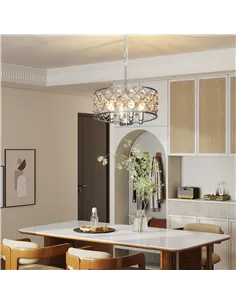 HOMCOM 51 Crystallite Four-Bulb Chandelier - Silver-Tone 2