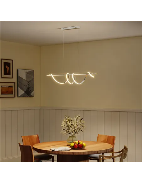 HOMCOM Pendant Light with 3 Colour Temperatures - Silver Tone