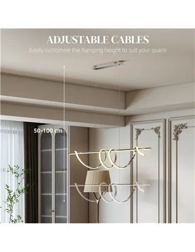 HOMCOM Pendant Light with 3 Colour Temperatures - Silver Tone