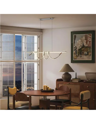 HOMCOM Pendant Light with 3 Colour Temperatures - Silver Tone