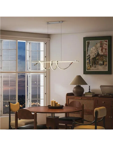 HOMCOM Pendant Light with 3 Colour Temperatures - Silver Tone