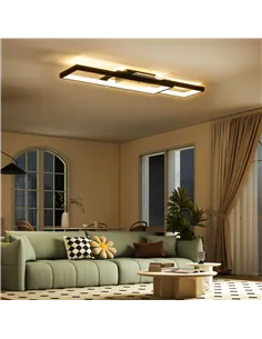 HOMCOM LED Ceiling Light, Modern Dimmable Ceiling Light with Wall Switch & Remote Control, Flush Mount Ceiling Lamp with 3000-60 2