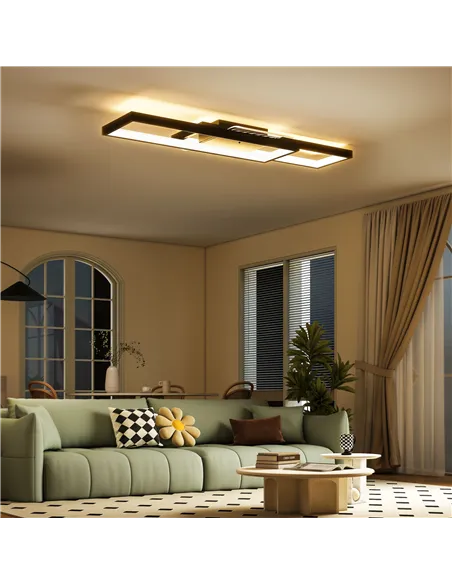 HOMCOM LED Ceiling Light, Modern Dimmable Ceiling Light with Wall Switch & Remote Control, Flush Mount Ceiling Lamp with 3000-60