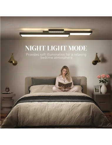 HOMCOM LED Ceiling Light, Modern Dimmable Ceiling Light with Wall Switch & Remote Control, Flush Mount Ceiling Lamp with 3000-60