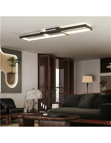 HOMCOM LED Ceiling Light, Modern Dimmable Ceiling Light with Wall Switch & Remote Control, Flush Mount Ceiling Lamp with 3000-60