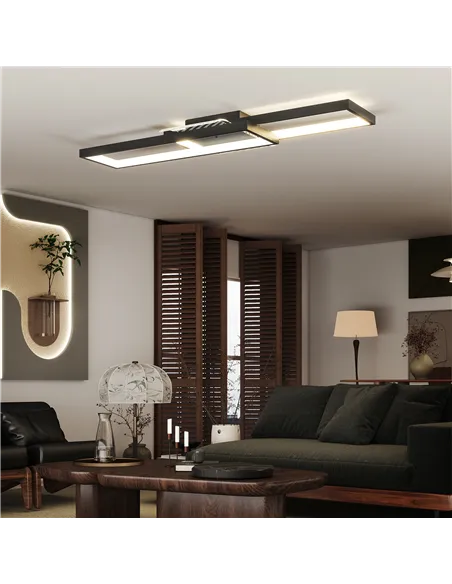 HOMCOM LED Ceiling Light, Modern Dimmable Ceiling Light with Wall Switch & Remote Control, Flush Mount Ceiling Lamp with 3000-60