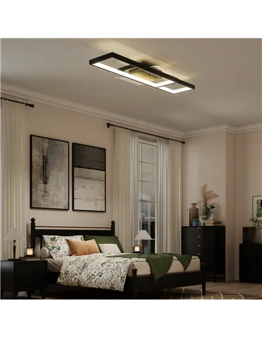 HOMCOM LED Ceiling Light, Modern Dimmable Ceiling Light with Wall Switch & Remote Control, Flush Mount Ceiling Lamp with 3000-60