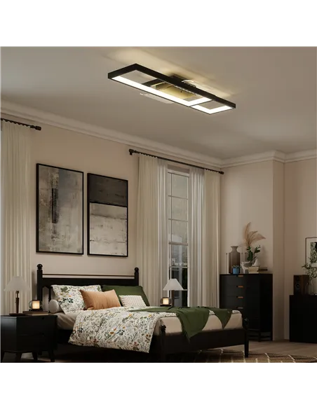 HOMCOM LED Ceiling Light, Modern Dimmable Ceiling Light with Wall Switch & Remote Control, Flush Mount Ceiling Lamp with 3000-60