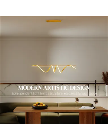 HOMCOM Pendant Light with 3 Colour Temperatures - Gold Tone