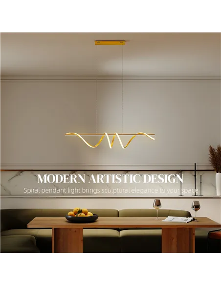 HOMCOM Pendant Light with 3 Colour Temperatures - Gold Tone