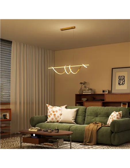 HOMCOM Pendant Light with 3 Colour Temperatures - Gold Tone